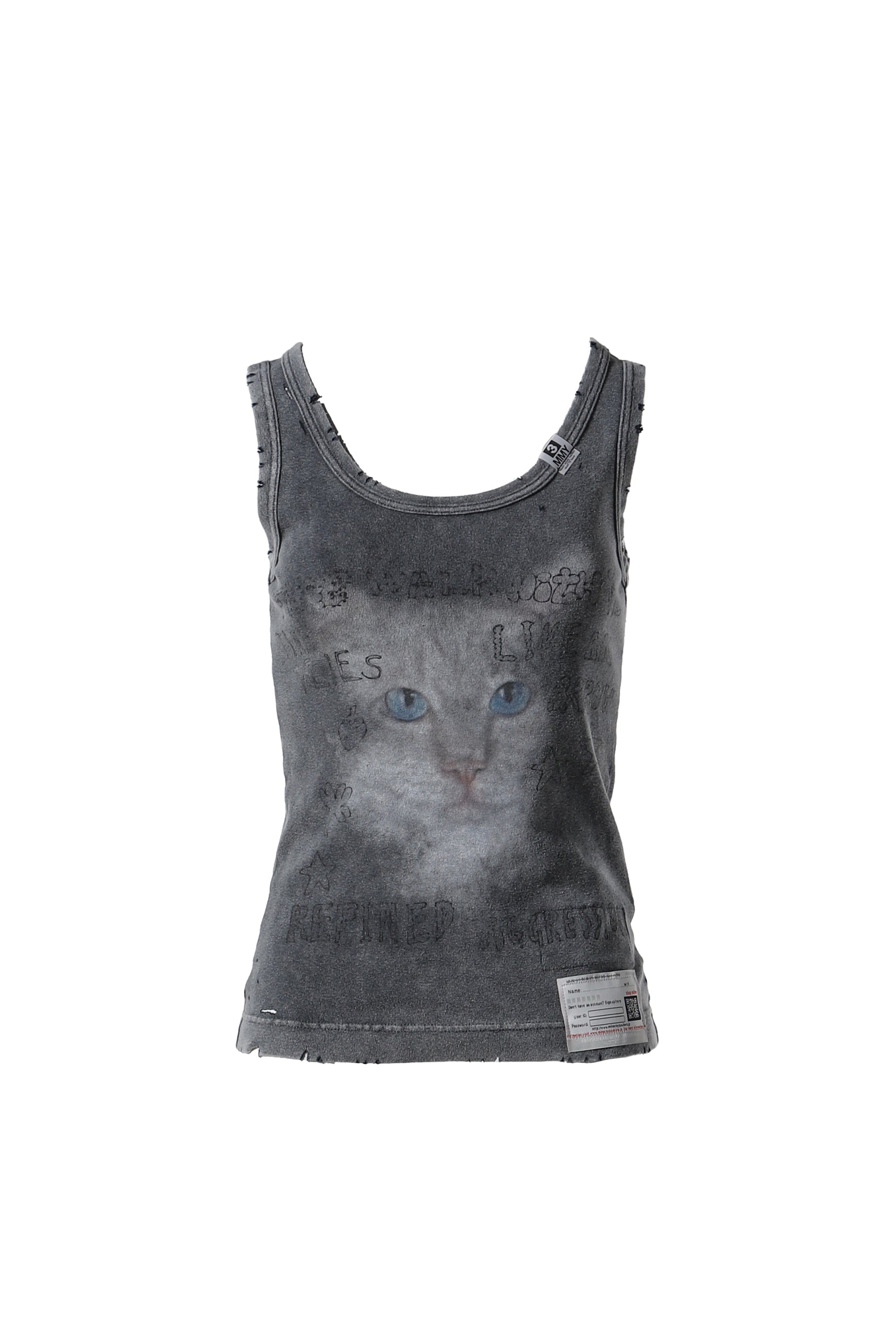 BLEACHED TANKTOP / BLK