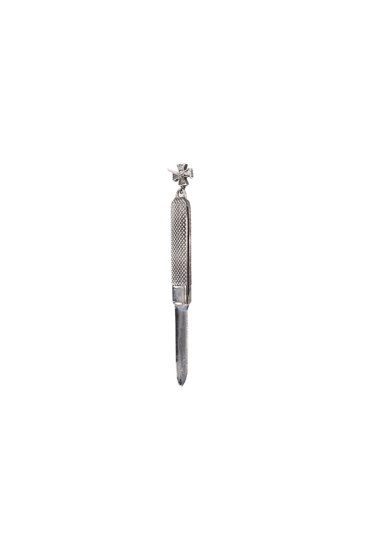 KNIFE EARRING - STERLING SILVER / BLACK ENAMEL / SIL
