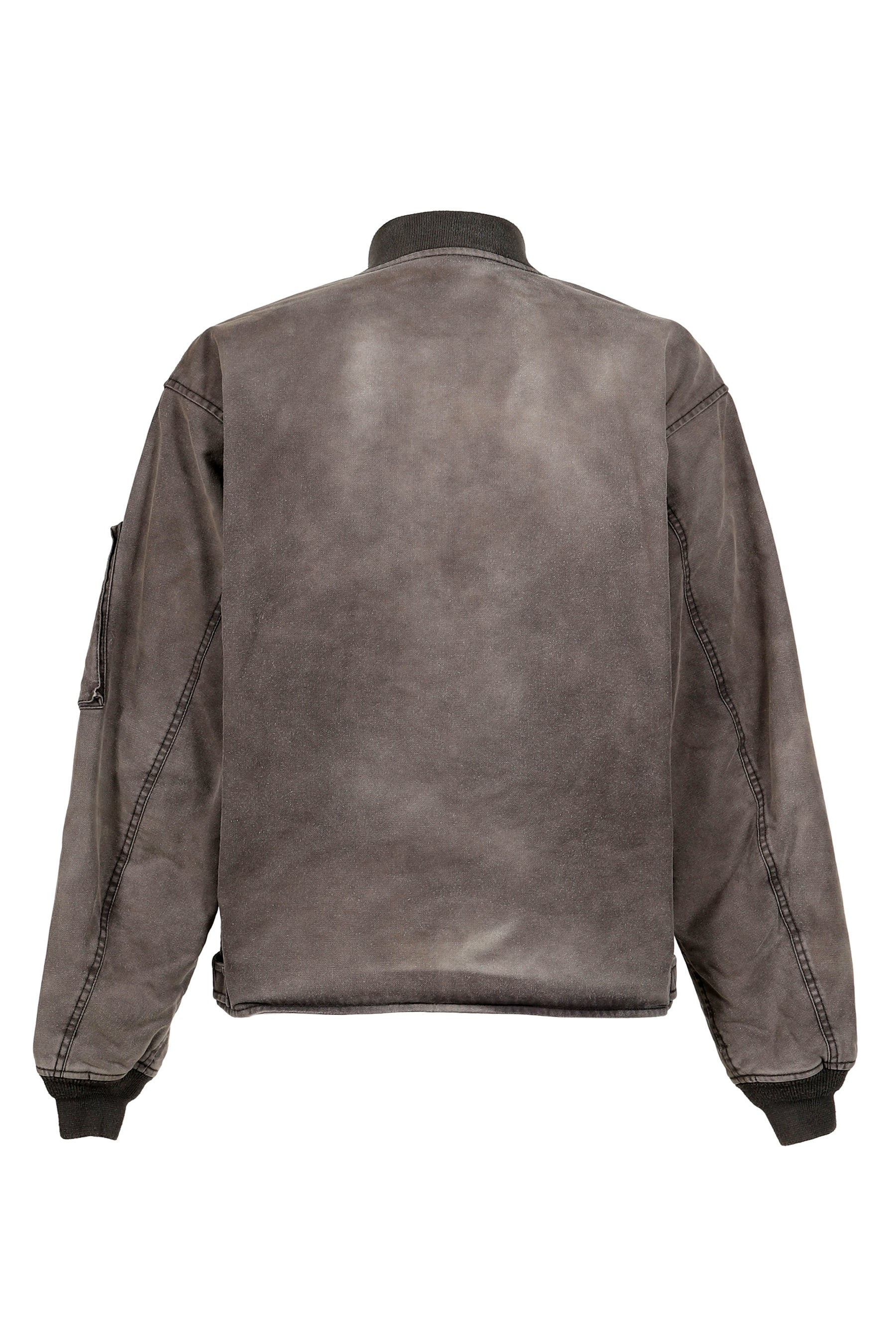 EMBROIDERED HEAVY SUN-FADED FLIGHT JACKET / D.GRY