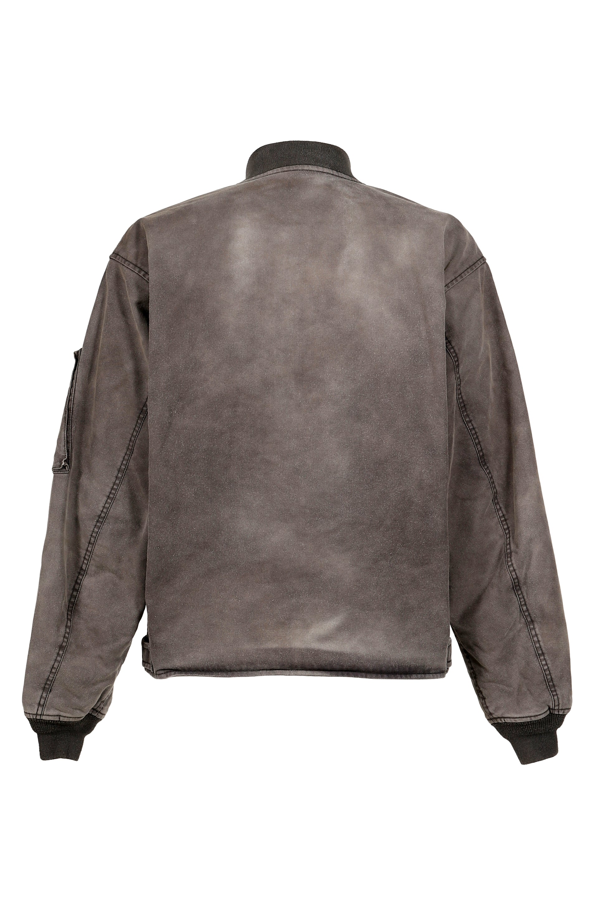 EMBROIDERED HEAVY SUN-FADED FLIGHT JACKET / D.GRY
