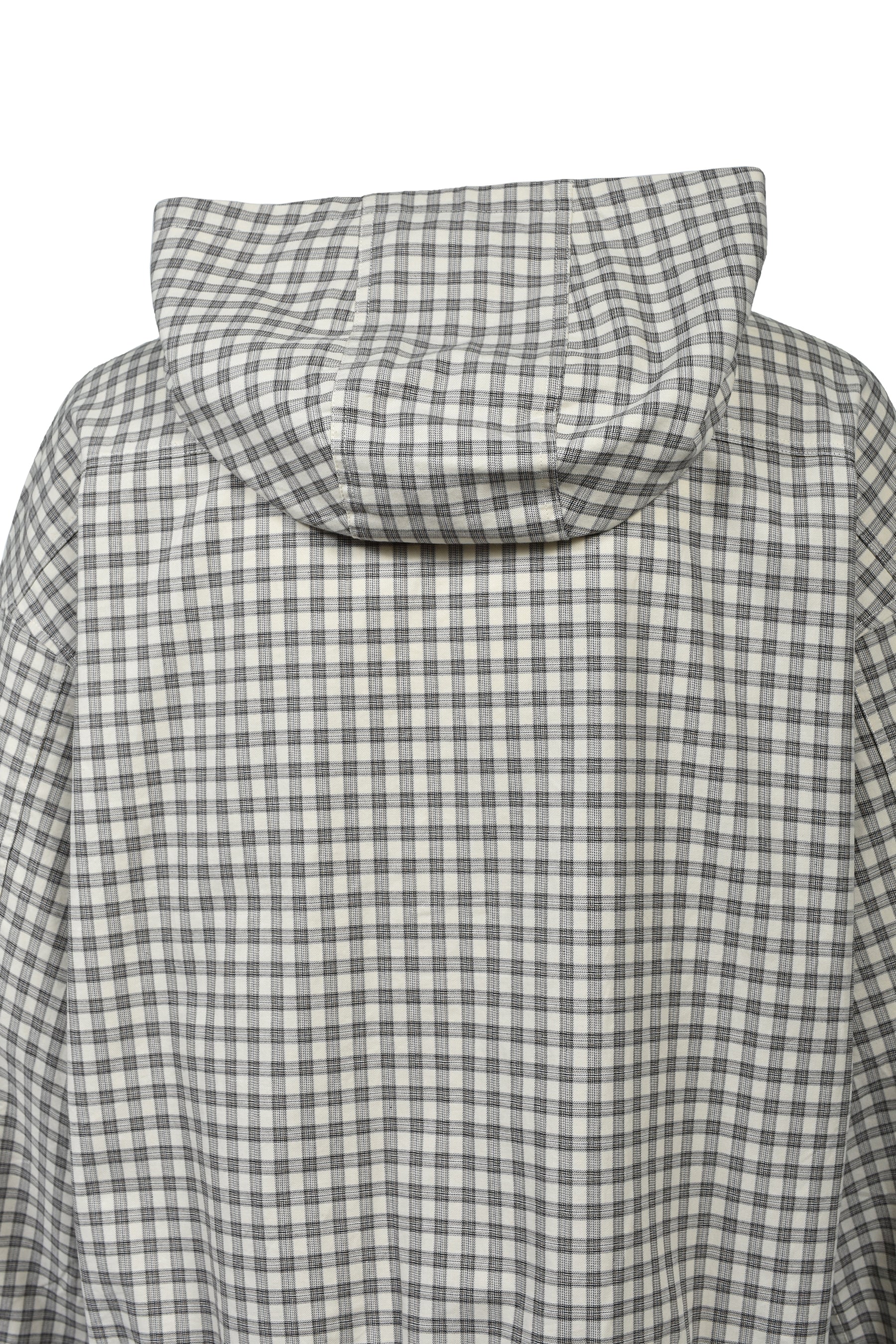 EMBLEM LOGO CHECK ZIP UP HOODIE / BEIGE