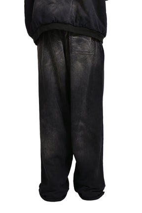 “RODEO”BREACHED SWEAT WIDE PANTS / BLK