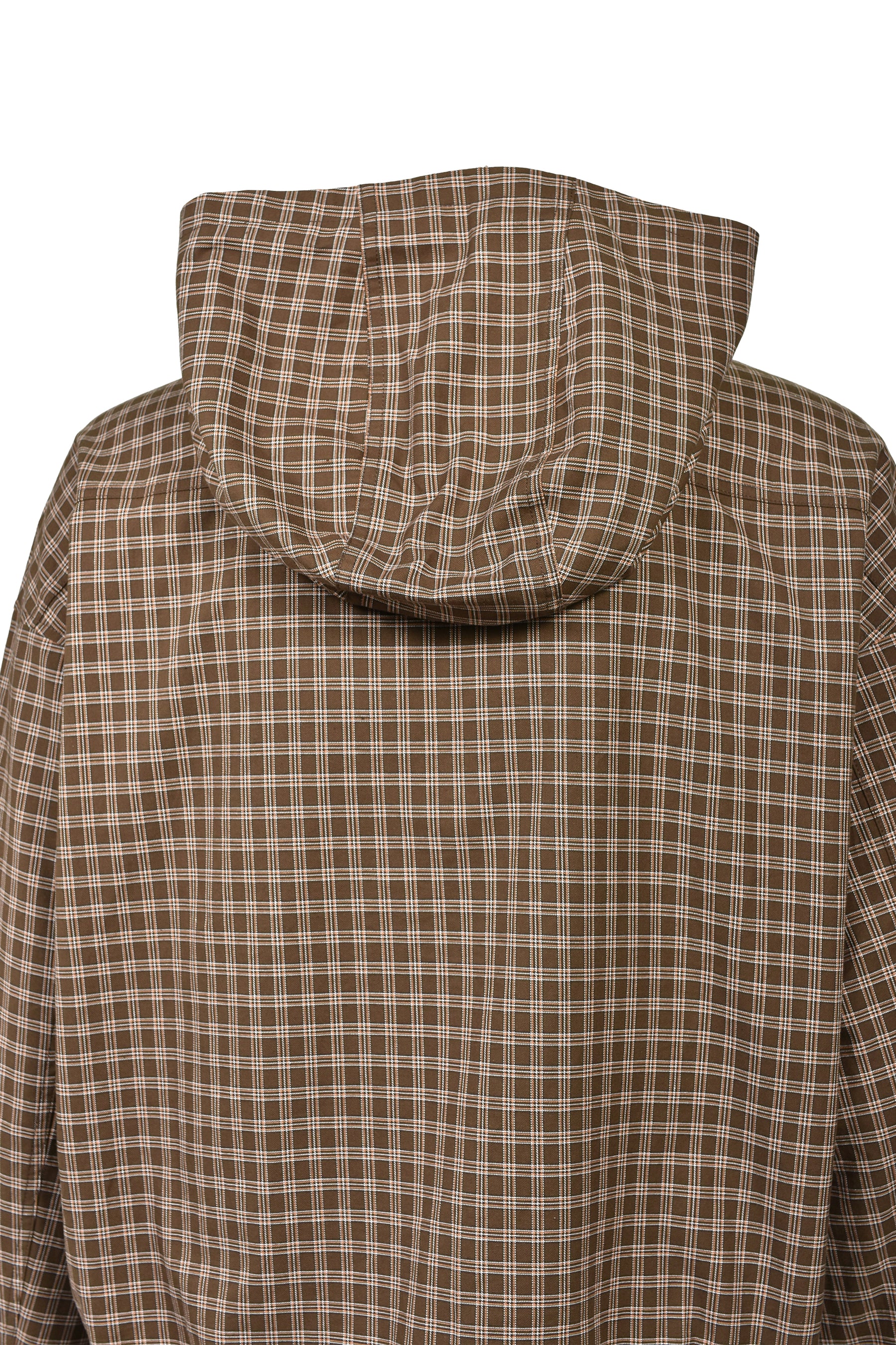 EMBLEM LOGO CHECK ZIP UP HOODIE / BRW