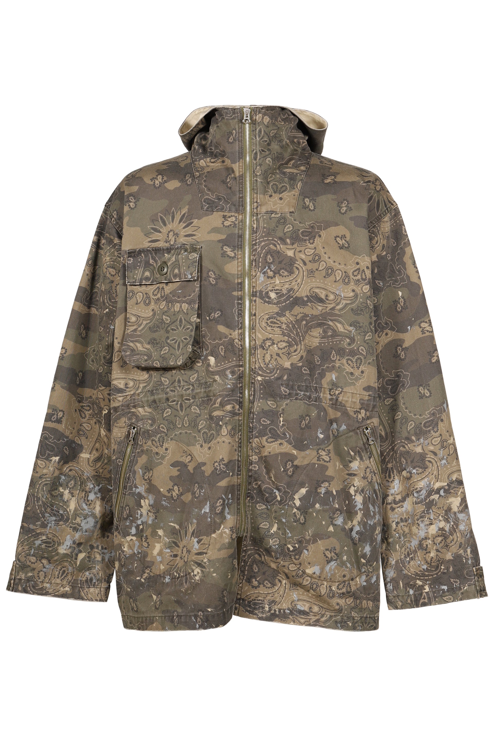 PAISLEY CAMO HOODED BLOUSON / KHA