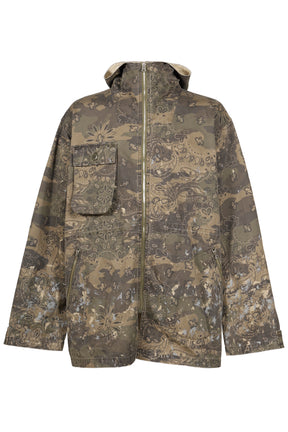 PAISLEY CAMO HOODED BLOUSON / KHA