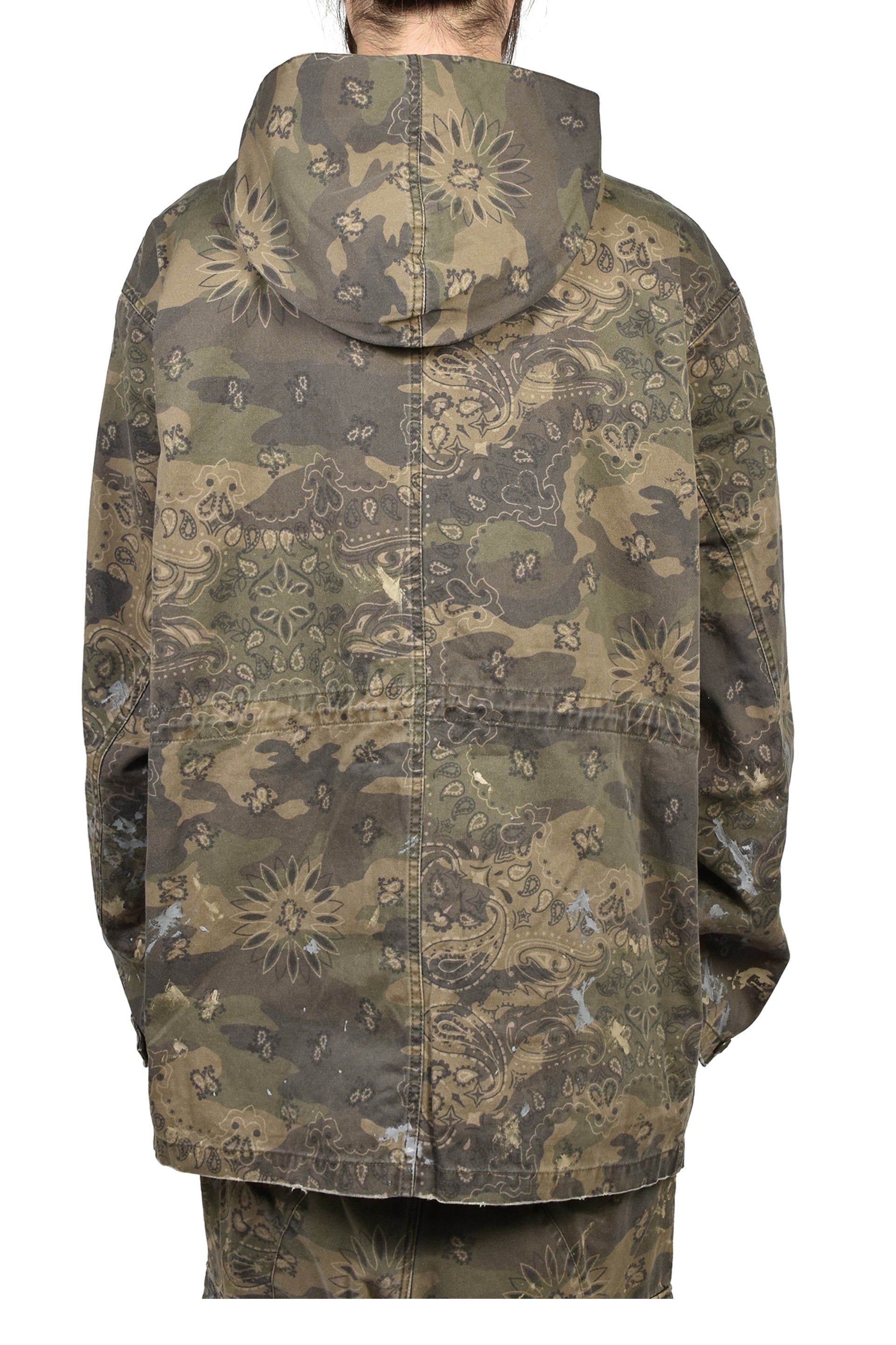 PAISLEY CAMO HOODED BLOUSON / KHA