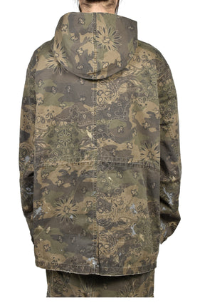 PAISLEY CAMO HOODED BLOUSON / KHA