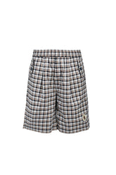 EMBLEM LOGO CHECK SHORTS / WHT