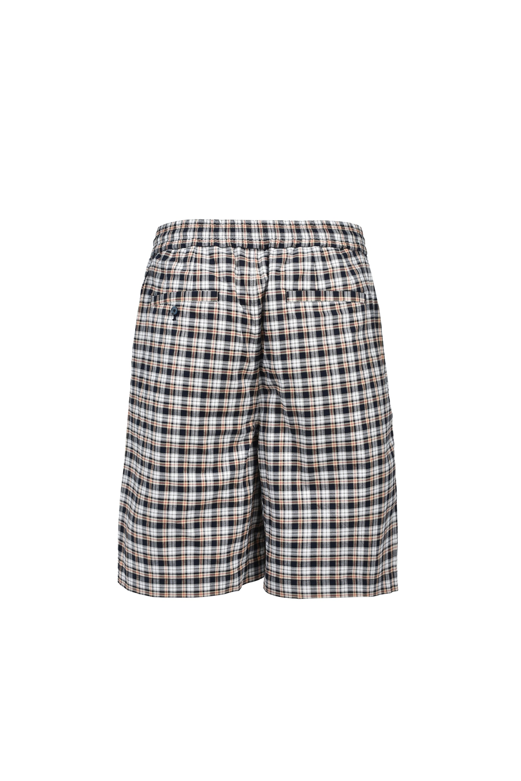 EMBLEM LOGO CHECK SHORTS / WHT
