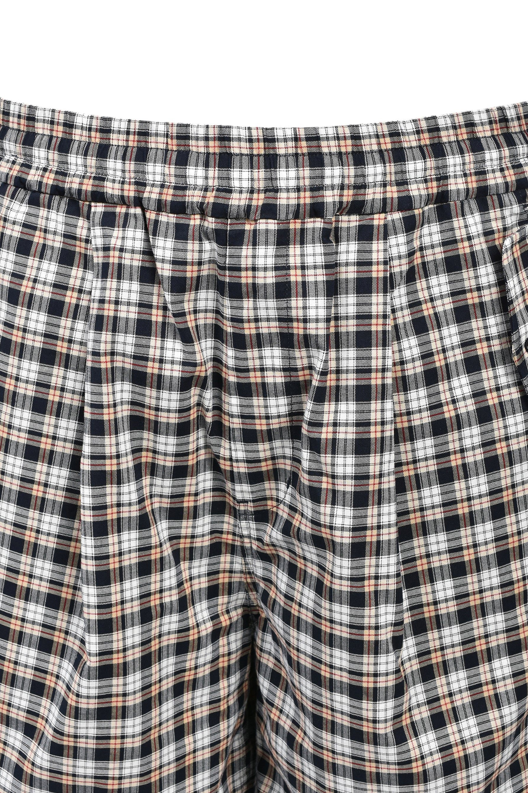 EMBLEM LOGO CHECK SHORTS / WHT