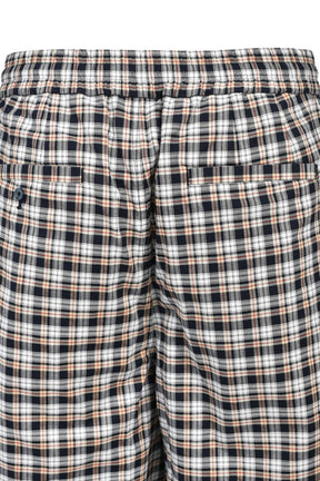 EMBLEM LOGO CHECK SHORTS / WHT