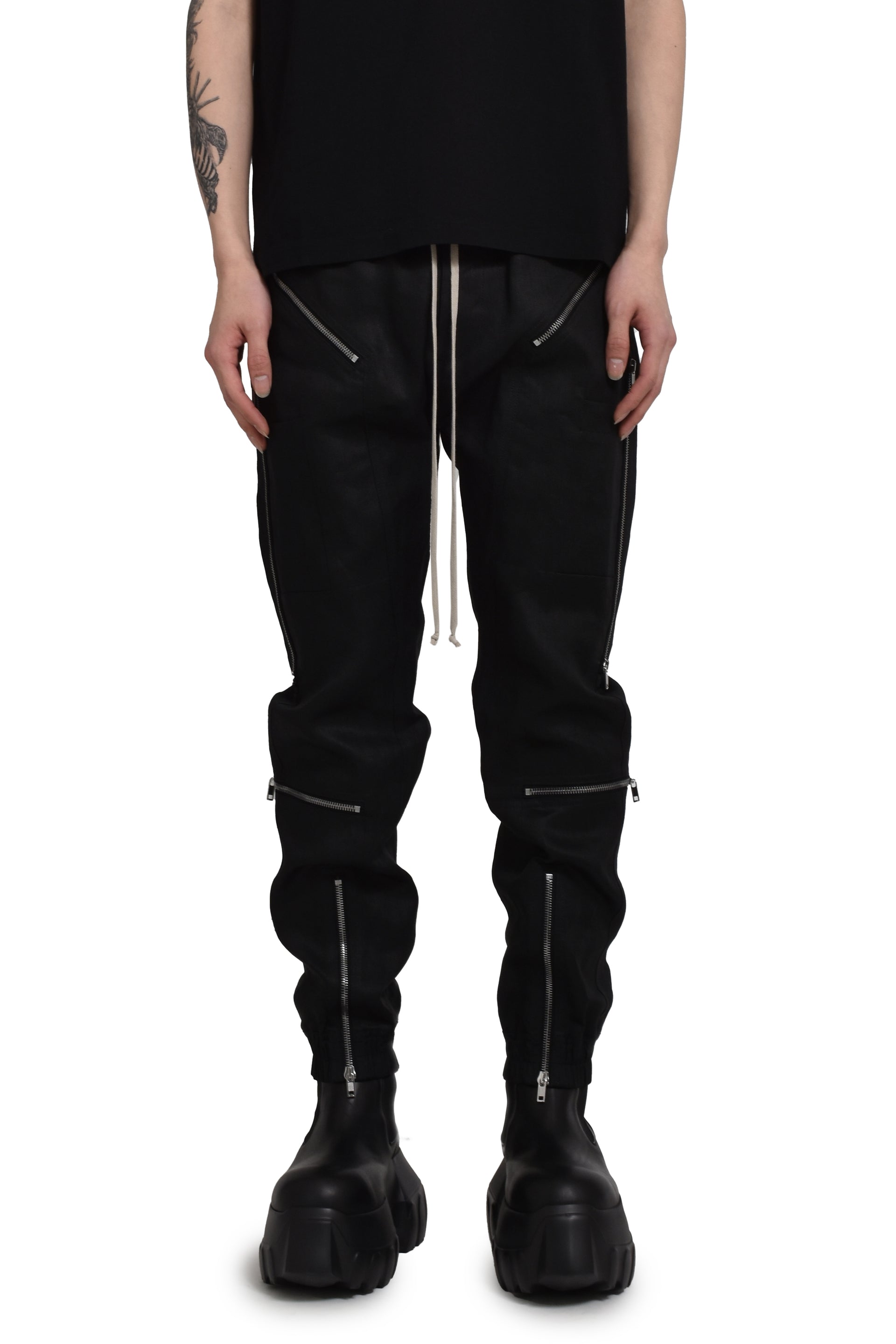 レアRick Owens JoggerPants Rick Owens リックオウエンス SS25 HEADON JOGGERS / BLK - NUBIAN