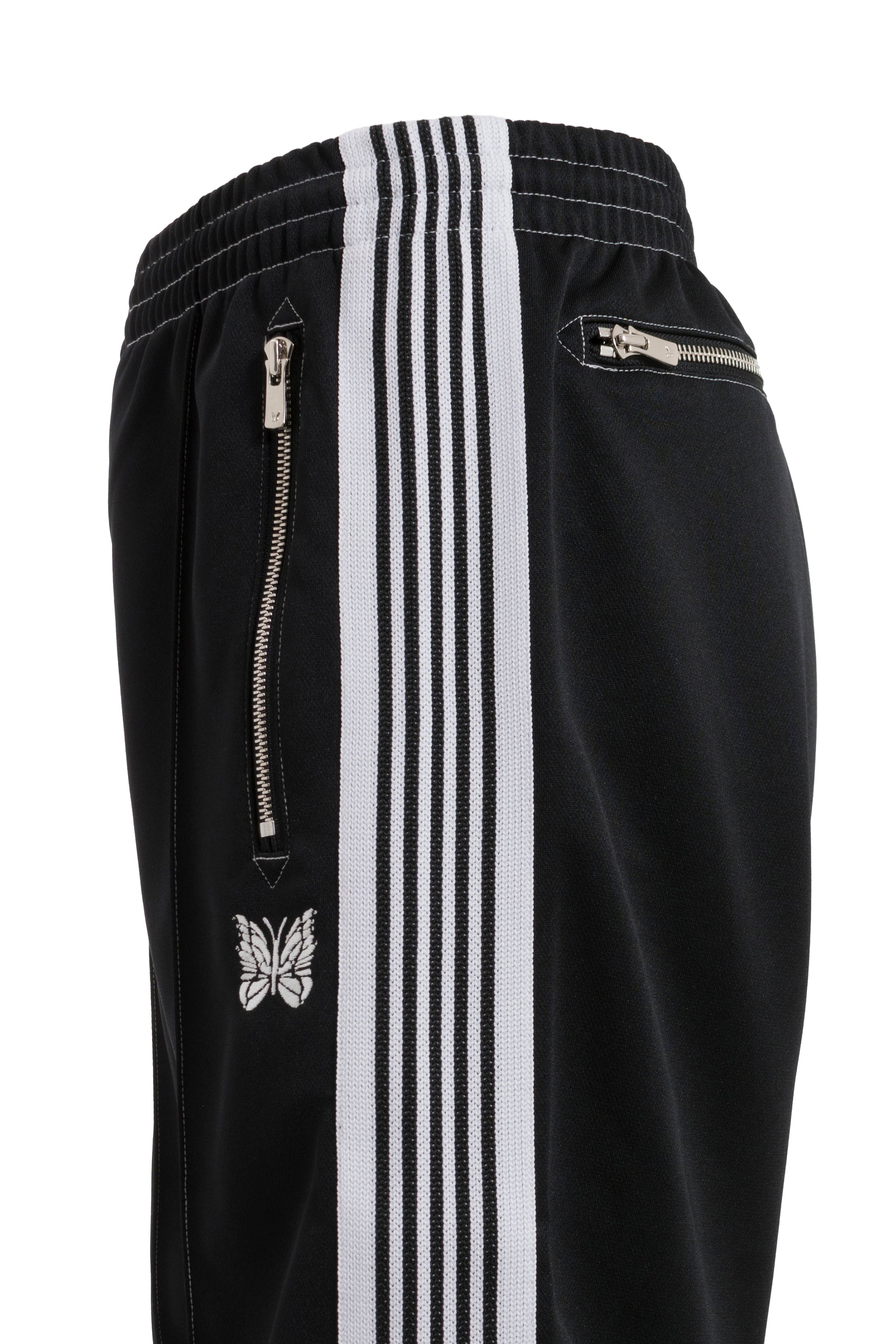 Needles SS23 TRACK SHORTS - POLY SMOOTH(EXCLUSIVE) / BLK WHT -NUBIAN
