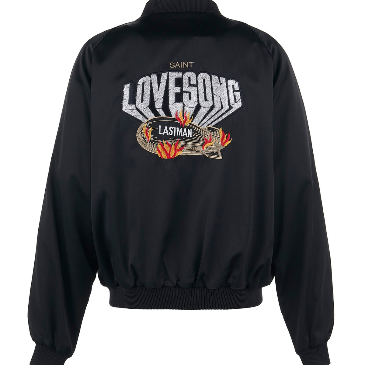 SAINT Mxxxxxx × LASTMAN SS25 LM_SATIN JACKET/LOVE SONG / BLK