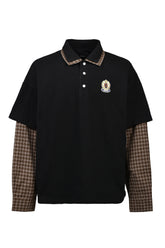 EMBLEM LOGO LAYERED POLO SHIRT / BLK