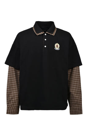 BREATH ブレス SS26 EMBLEM LOGO LAYERED POLO SHIRT / BLK - NUBIAN
