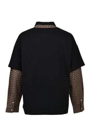 EMBLEM LOGO LAYERED POLO SHIRT / BLK