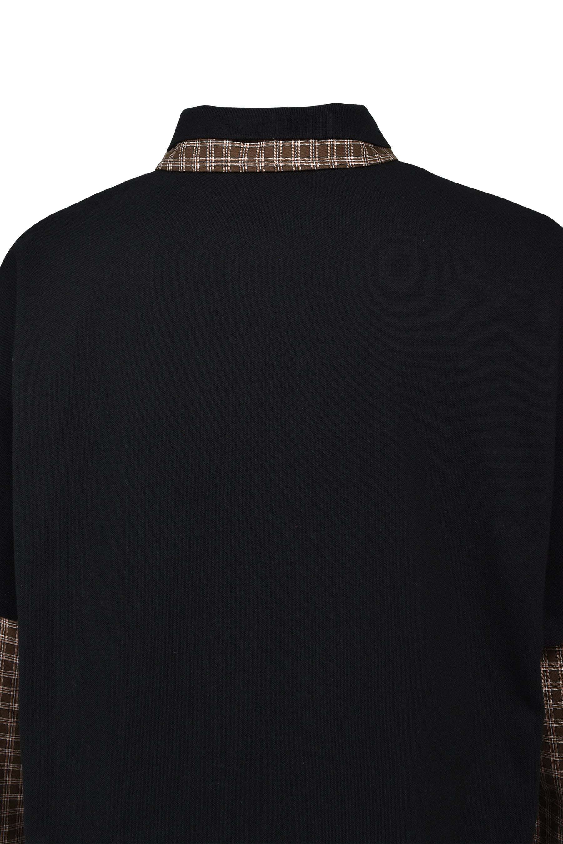 EMBLEM LOGO LAYERED POLO SHIRT / BLK
