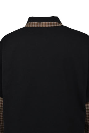 EMBLEM LOGO LAYERED POLO SHIRT / BLK