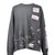 EMBELLISHED STICKER LONG SLEEVES TEE / BLK