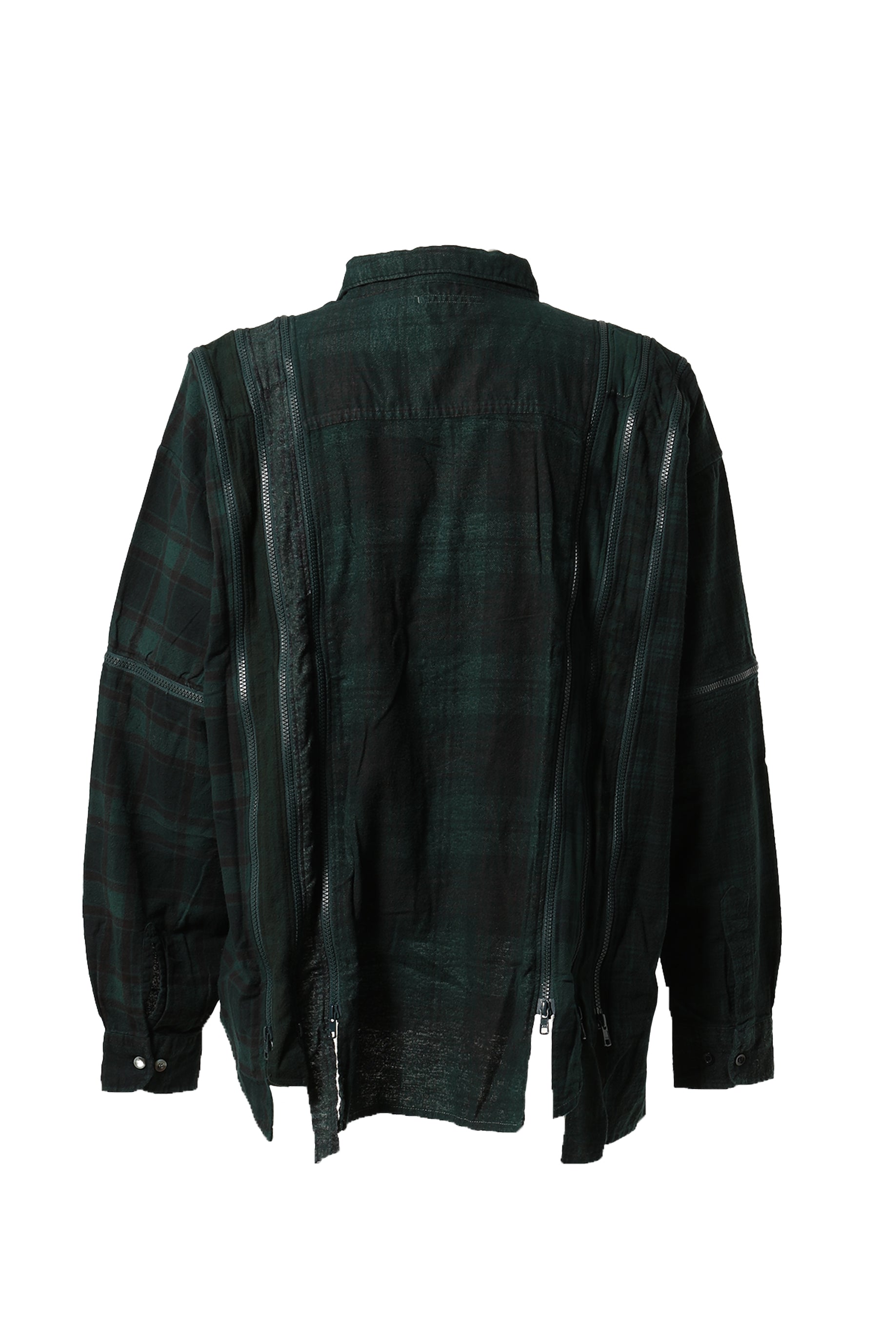 Rebuild By Needles FW23 FLANNEL SHIRT -> 7 CUTS ZIPPED WIDE SHIRT