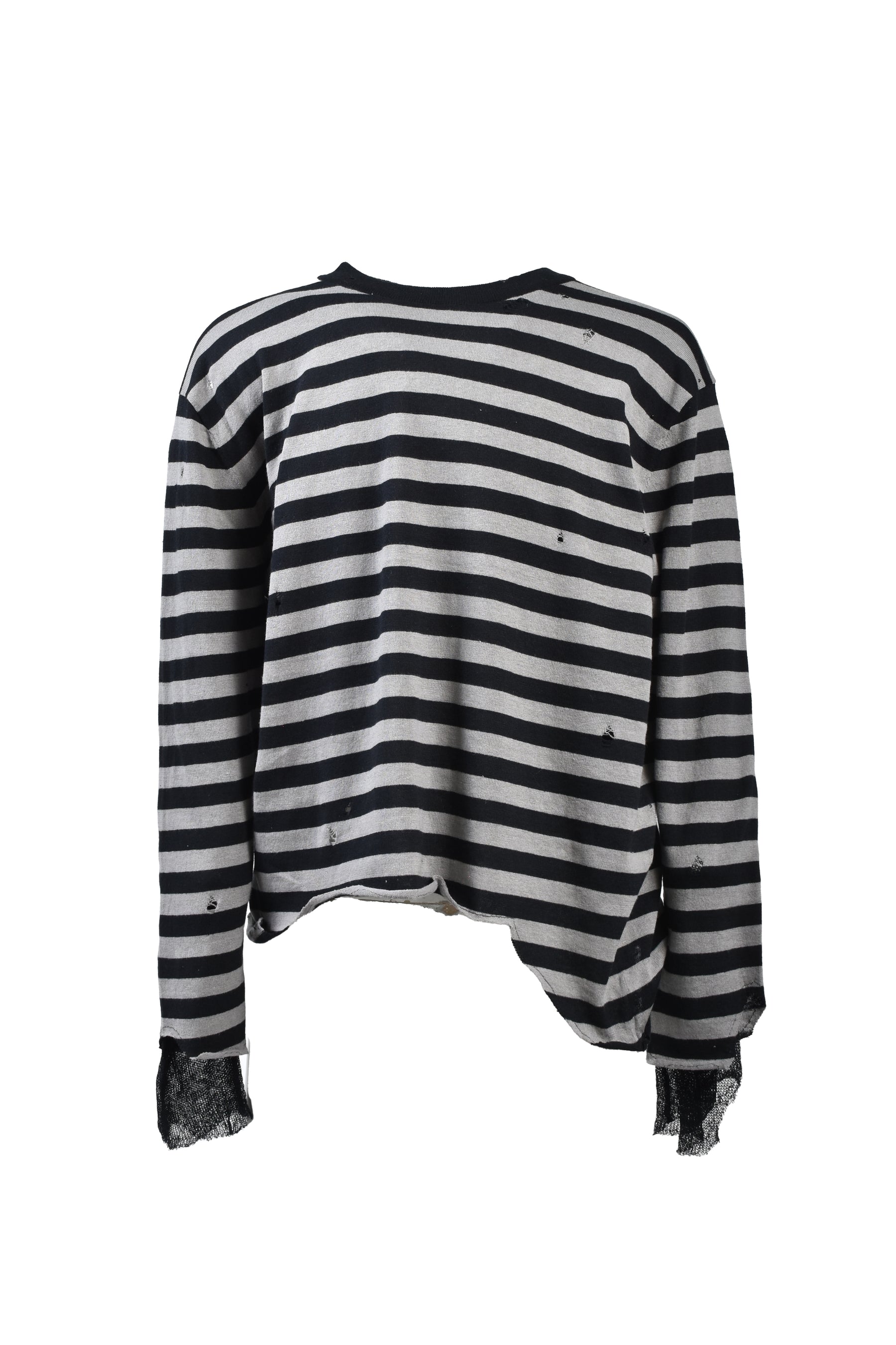 LAYERED HORIZONTAL STRIPED KNIT / BLK
