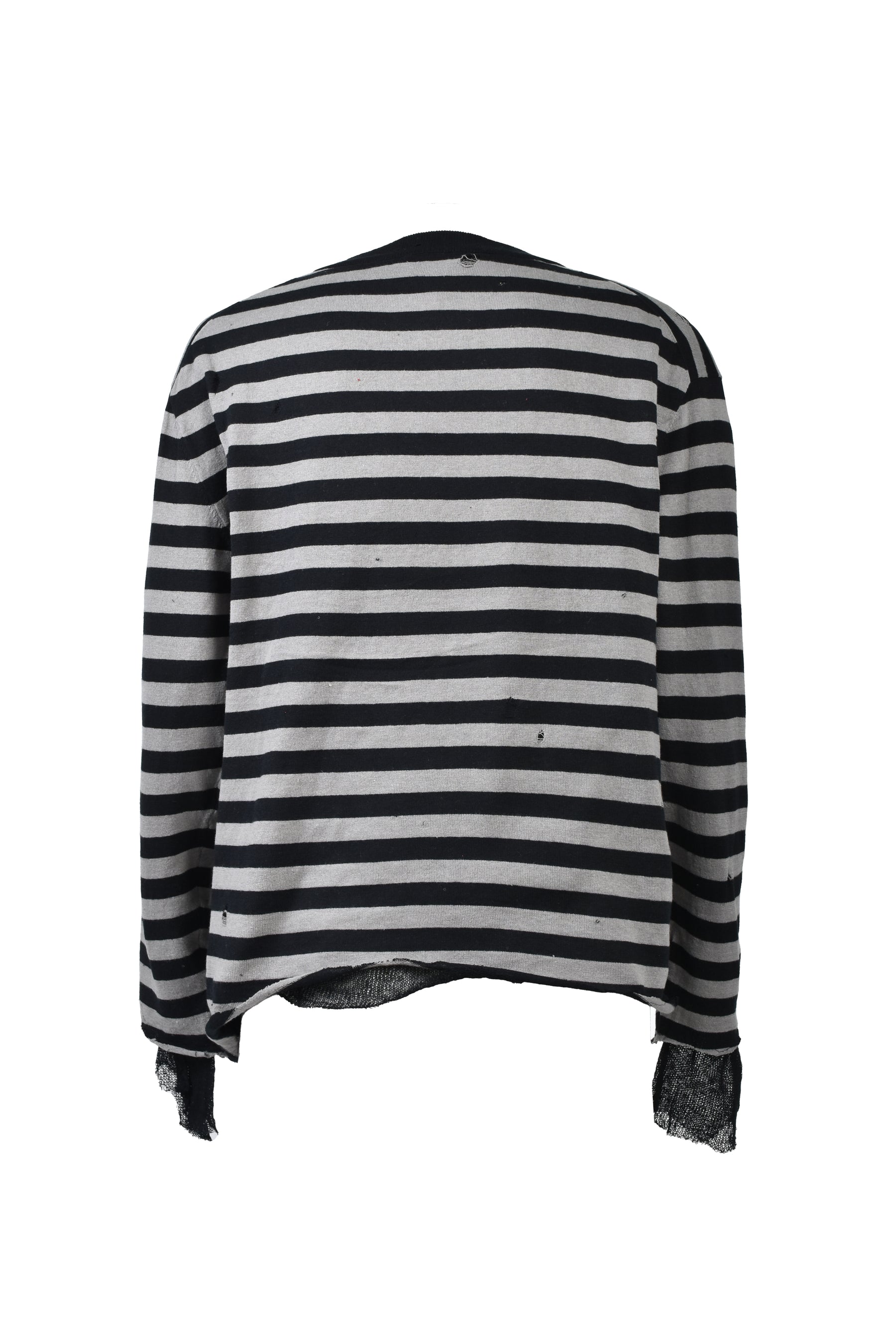 LAYERED HORIZONTAL STRIPED KNIT / BLK