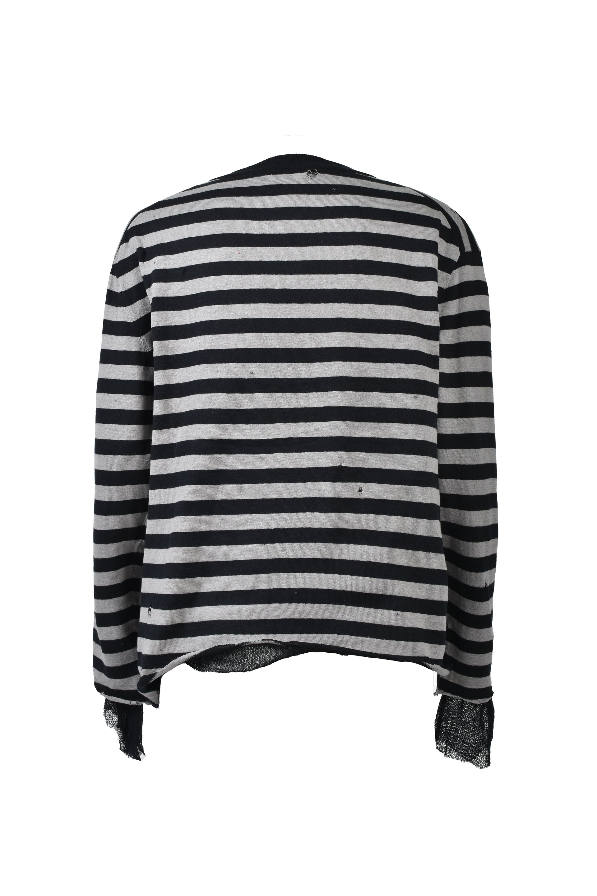 LAYERED HORIZONTAL STRIPED KNIT / BLK