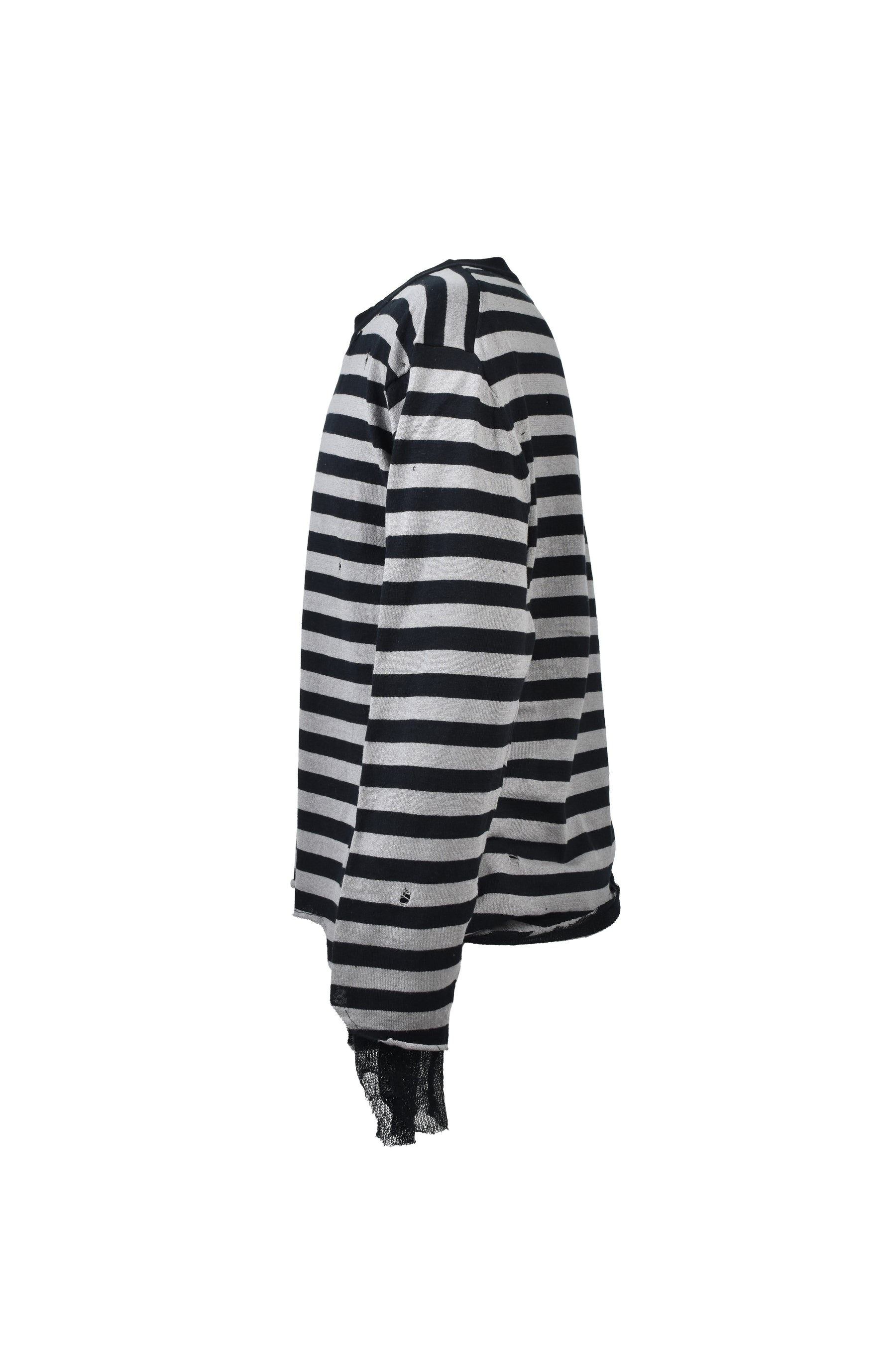 LAYERED HORIZONTAL STRIPED KNIT / BLK