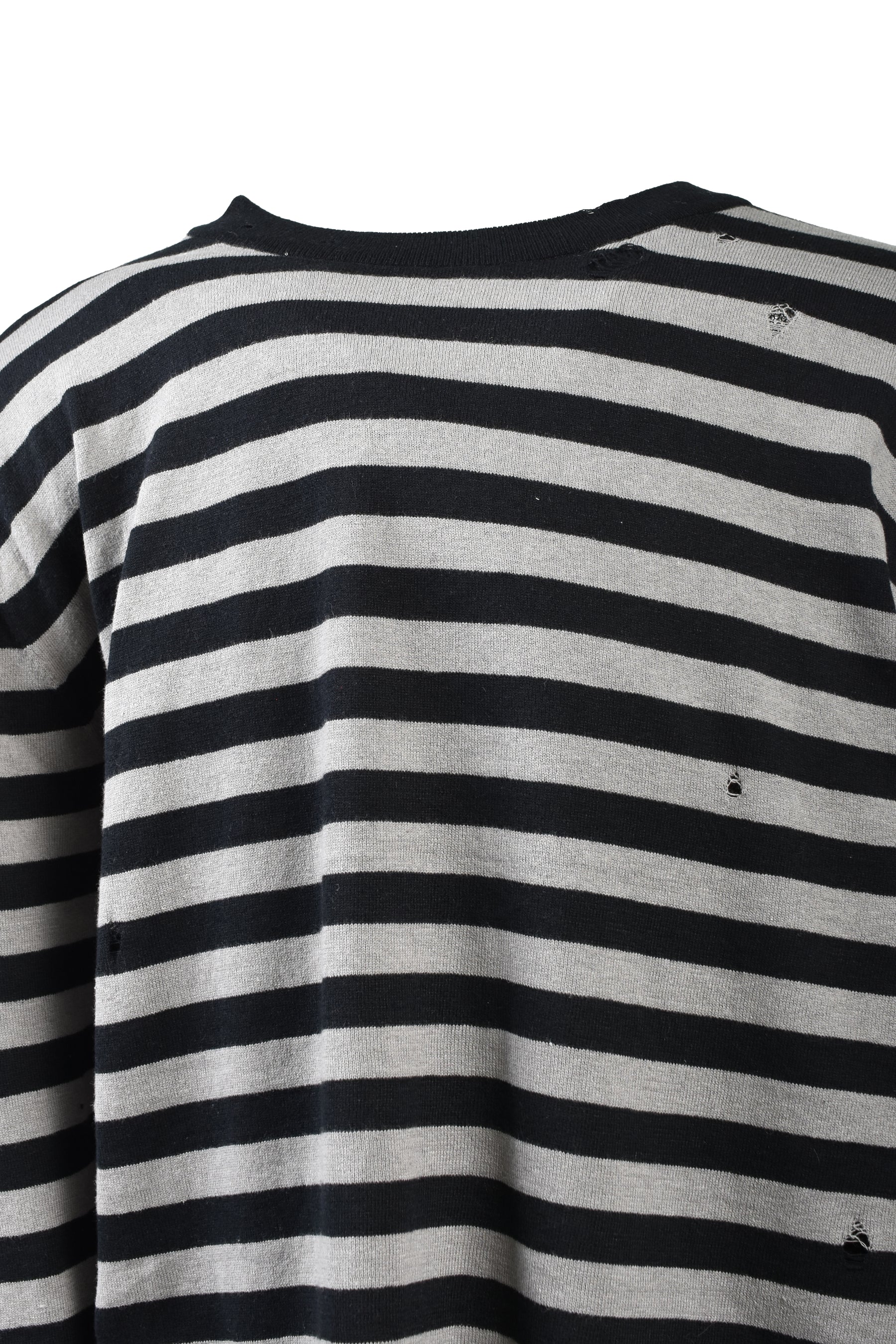 LAYERED HORIZONTAL STRIPED KNIT / BLK