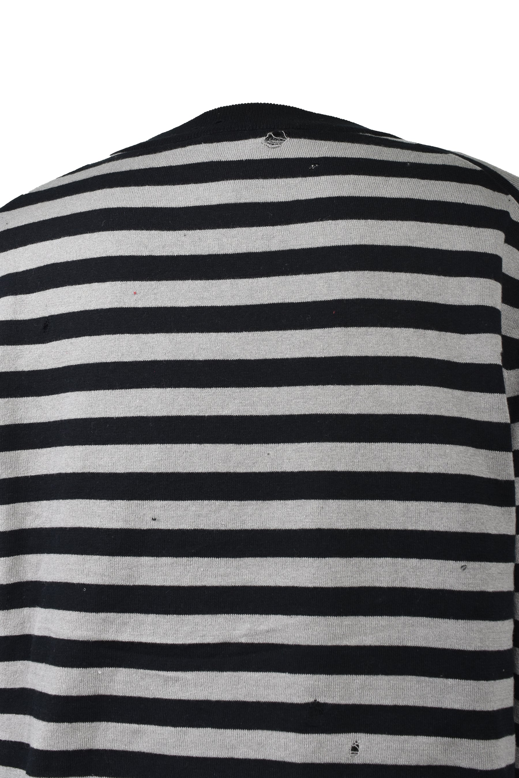 LAYERED HORIZONTAL STRIPED KNIT / BLK