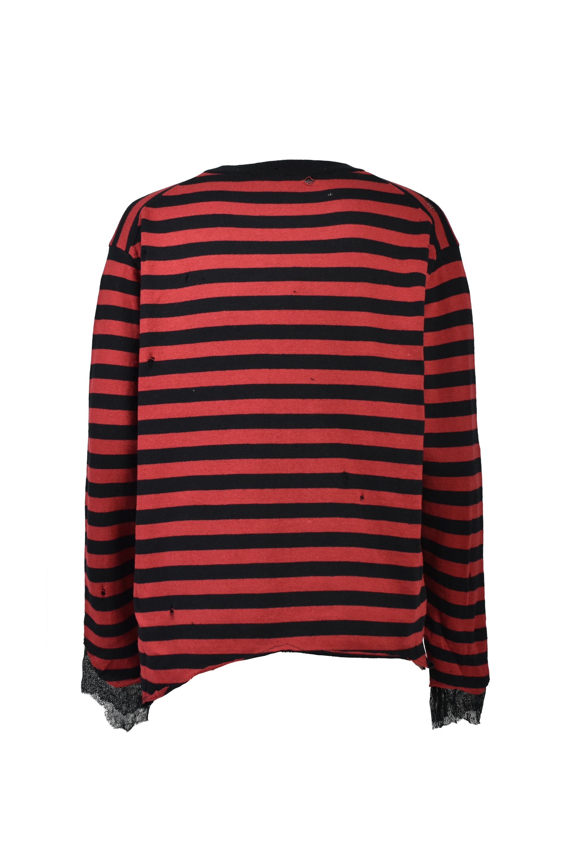 LAYERED HORIZONTAL STRIPED KNIT / RED
