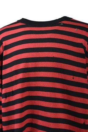 LAYERED HORIZONTAL STRIPED KNIT / RED
