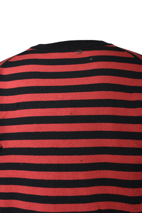 LAYERED HORIZONTAL STRIPED KNIT / RED