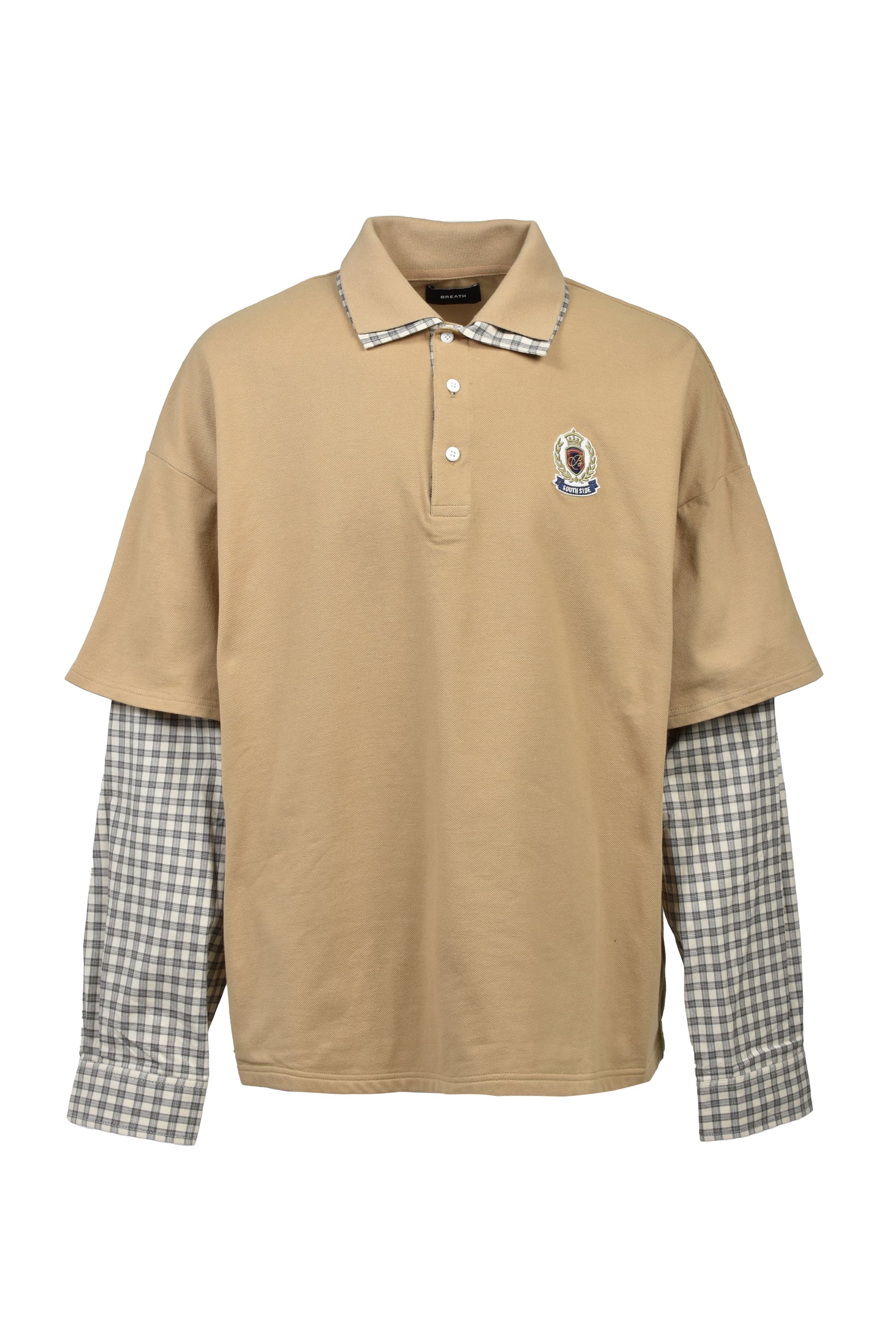 EMBLEM LOGO LAYERED POLO SHIRT / BEI