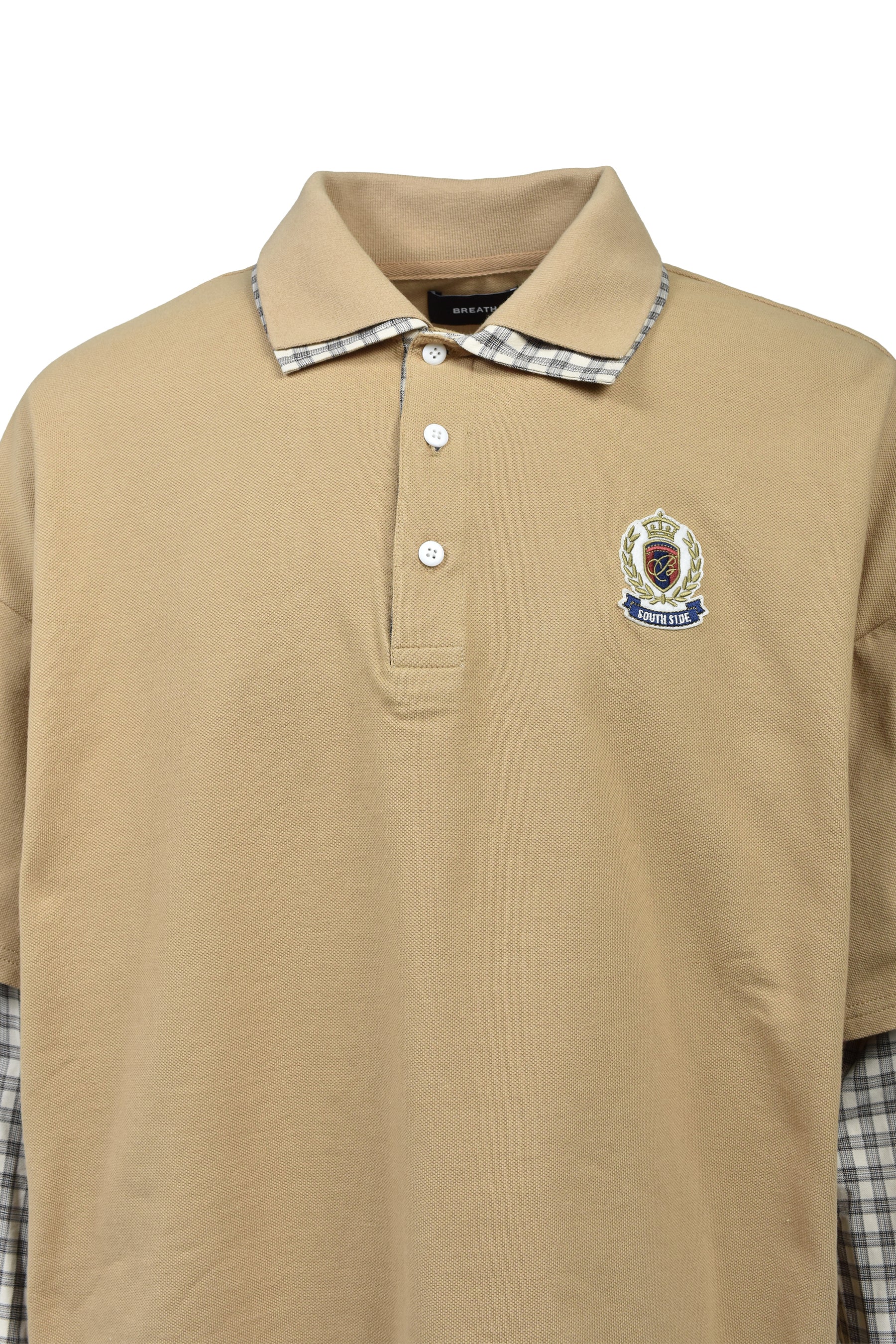 EMBLEM LOGO LAYERED POLO SHIRT / BEI