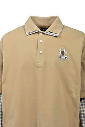 EMBLEM LOGO LAYERED POLO SHIRT / BEI
