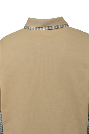 EMBLEM LOGO LAYERED POLO SHIRT / BEI