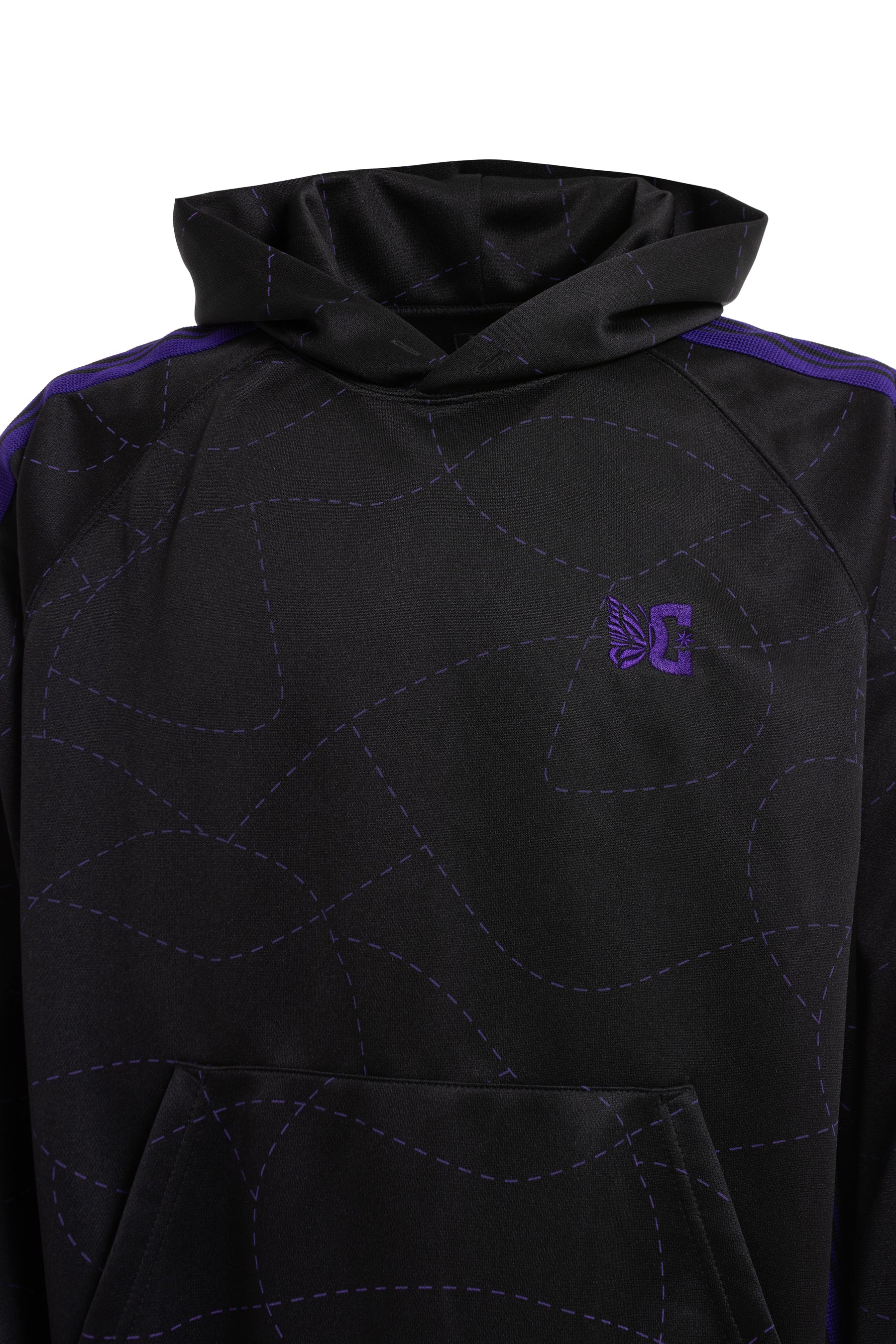 TRACK HOODY - POLY SMOOTH / PRINTED / BLK