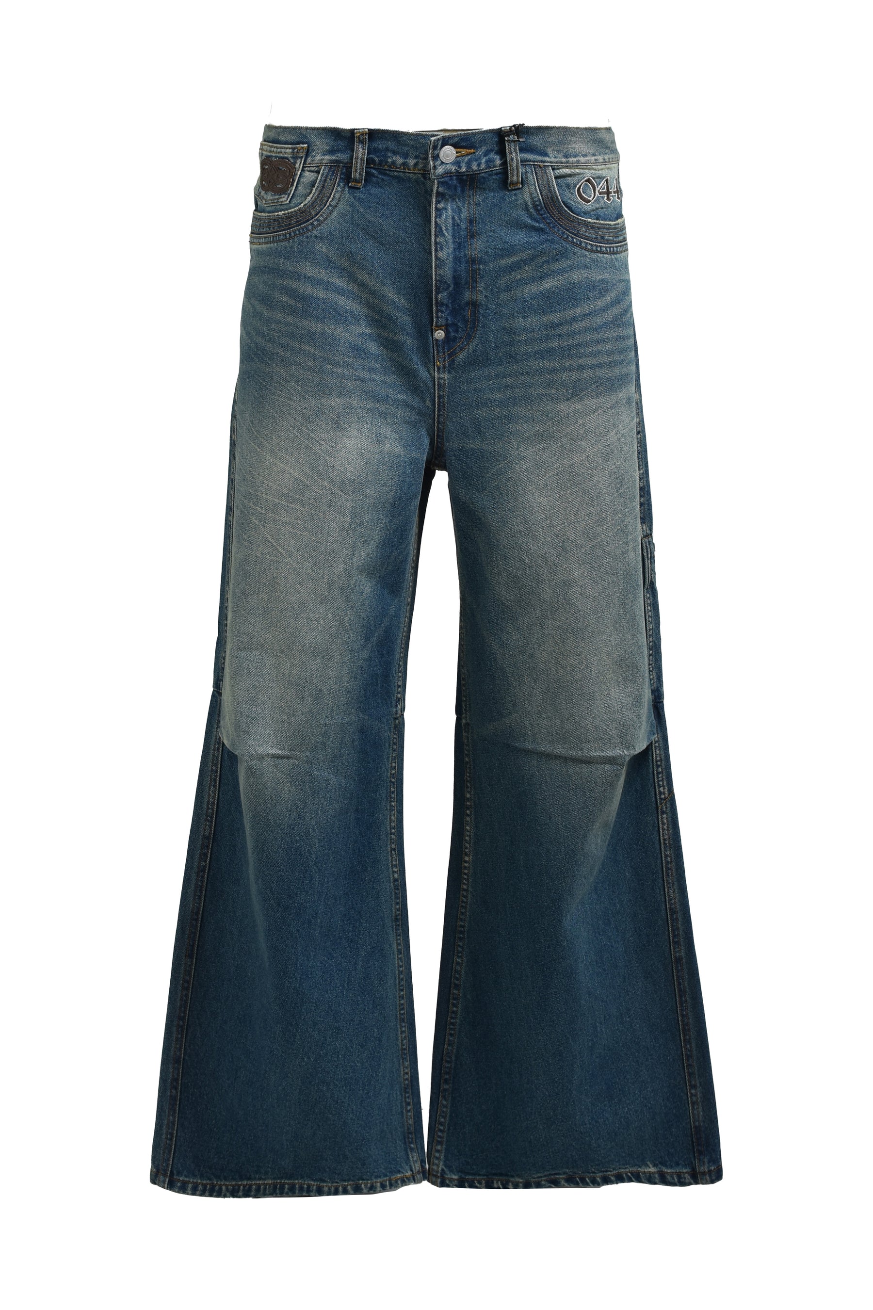 CHAIN ​​EAGLE PATCH DENIM PANTS / IND 