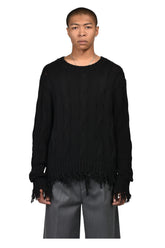 CABLE SWEATER / BLK