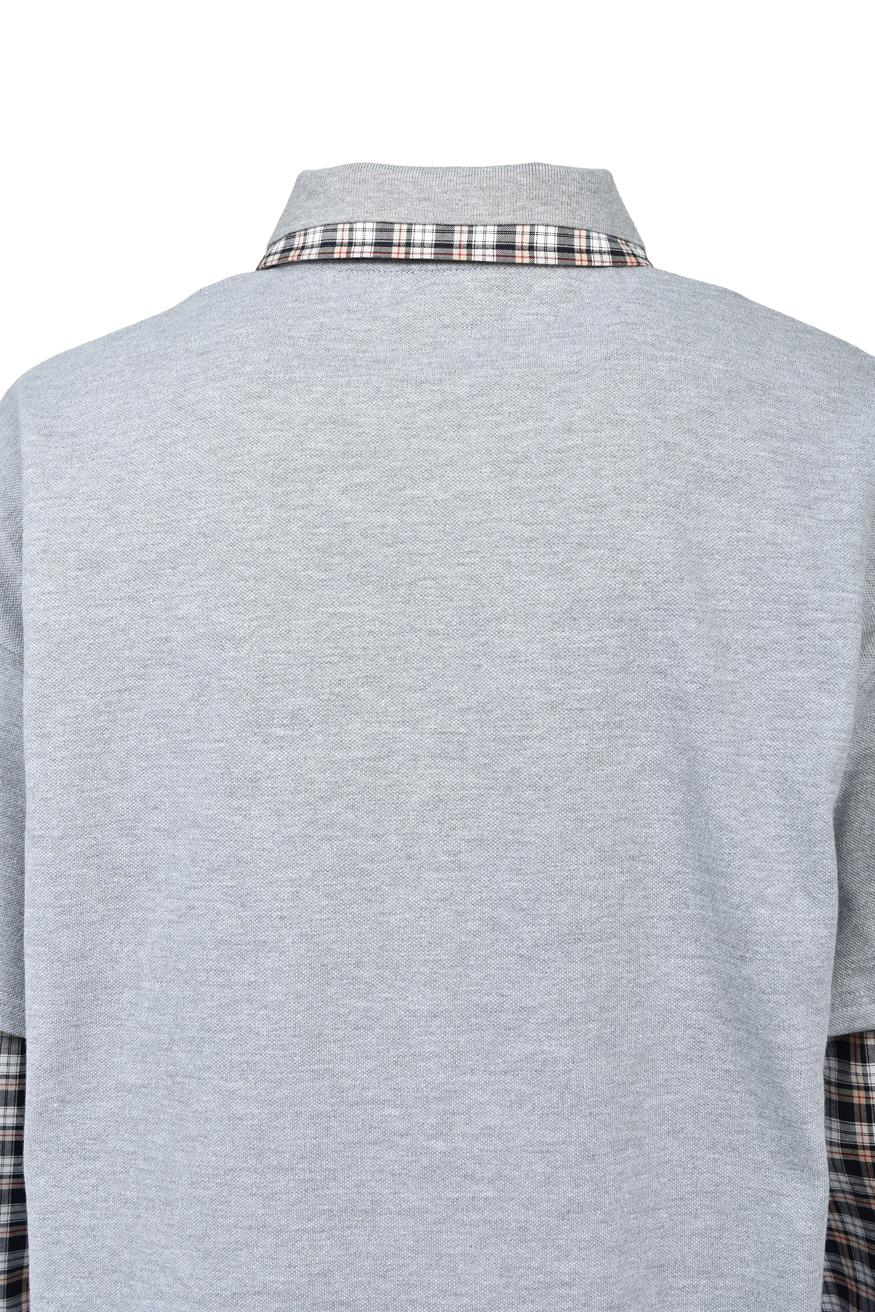 EMBLEM LOGO LAYERED POLO SHIRT / GRY
