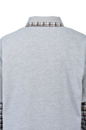 EMBLEM LOGO LAYERED POLO SHIRT / GRY