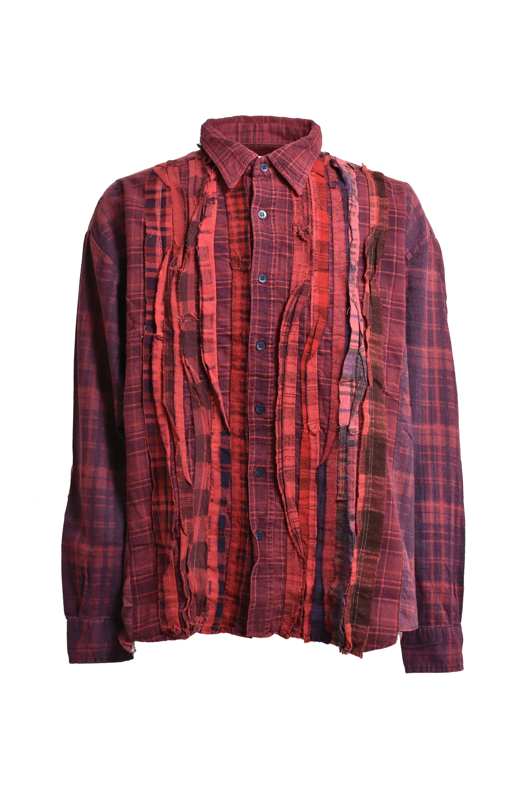 FLANNEL SHIRT -> RIBBON WIDE SHIRT / OVER DYE / RED