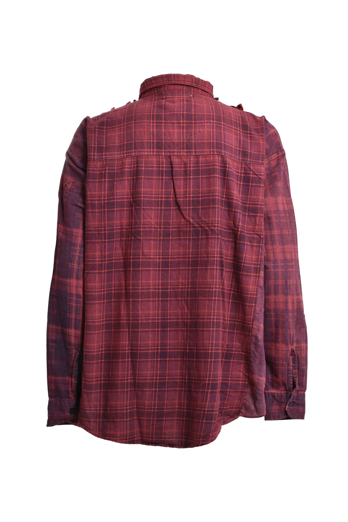 FLANNEL SHIRT -> RIBBON WIDE SHIRT / OVER DYE / RED
