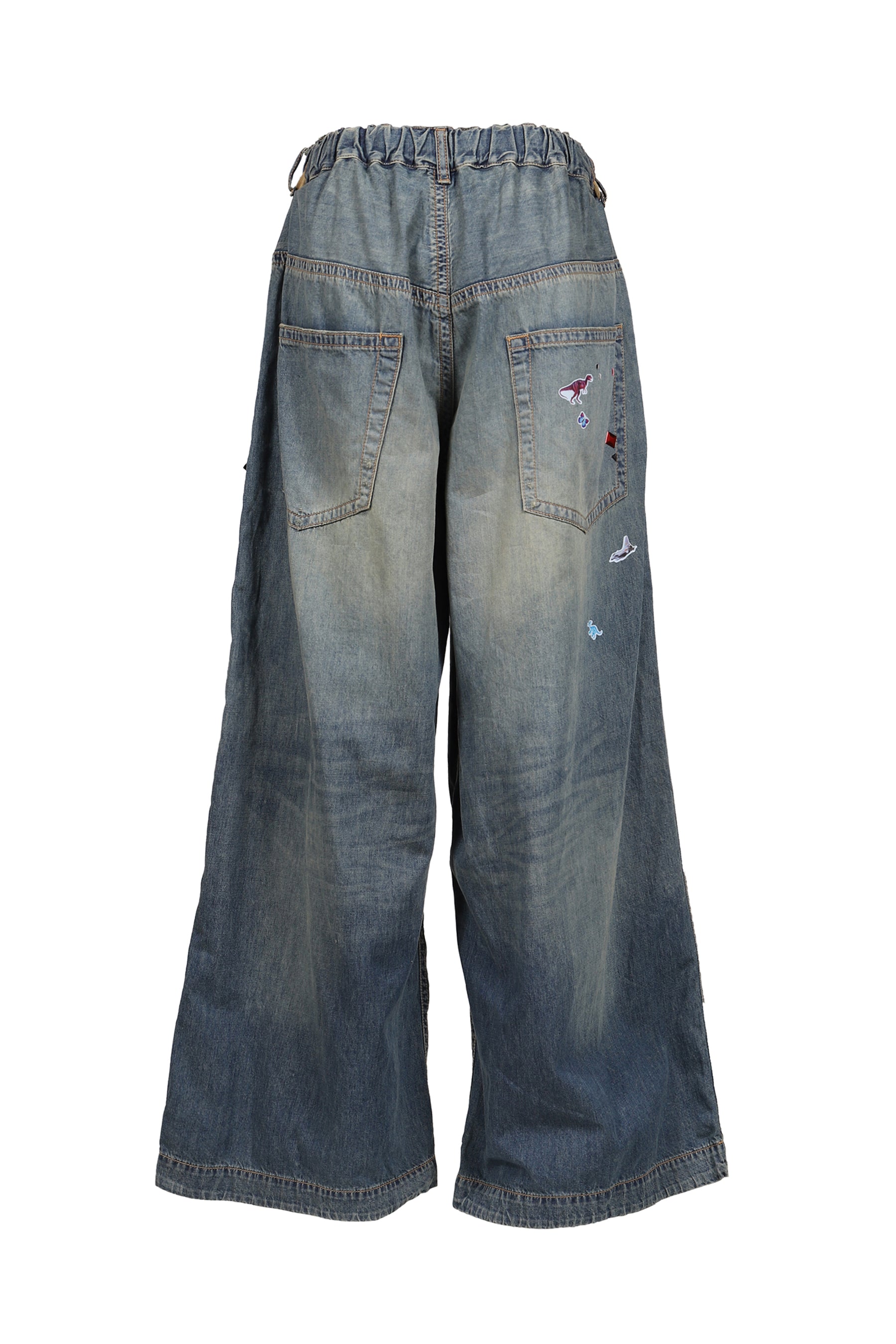 DENIM HUGE DETAIL PANTS W KIDS STICKER / IND