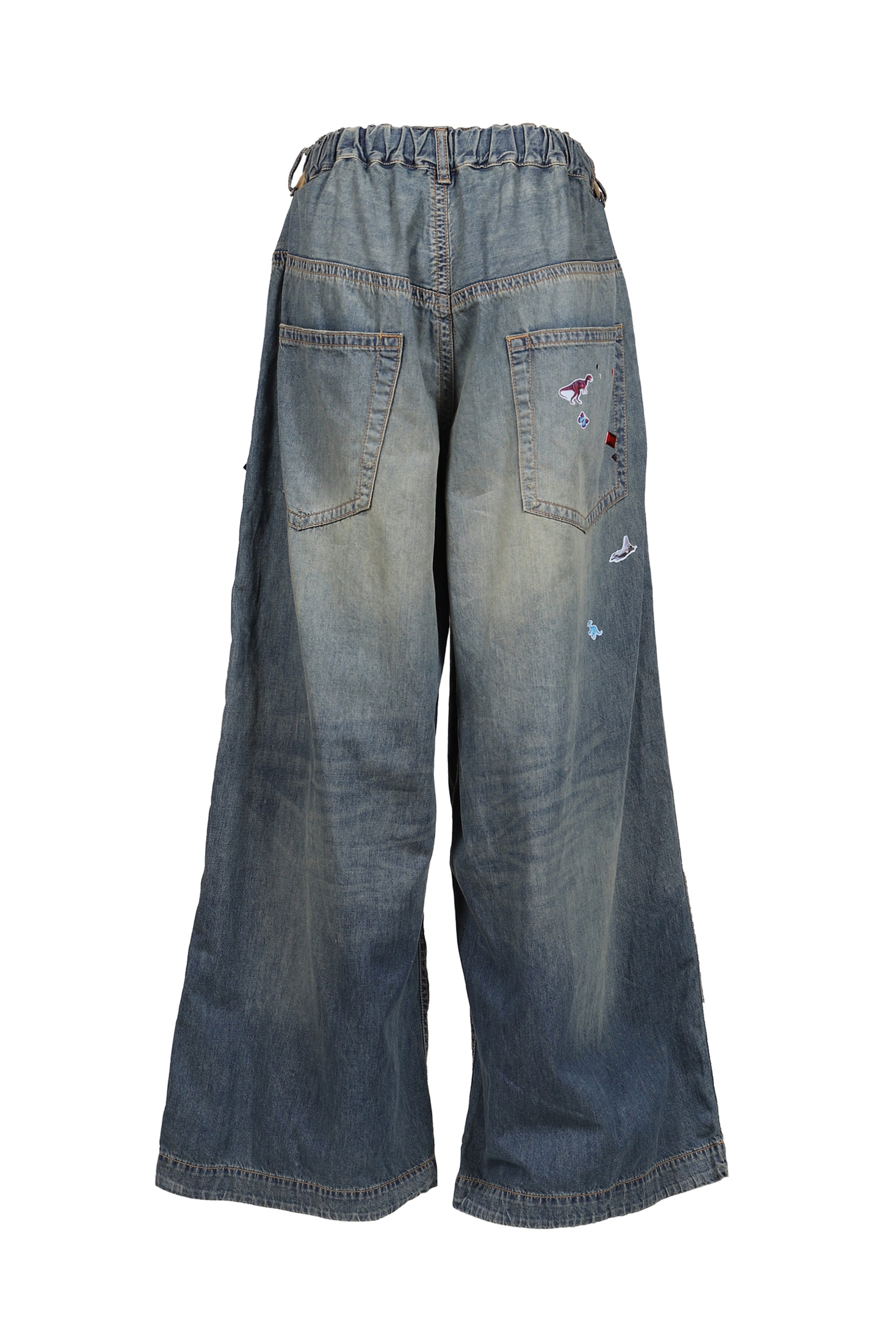 DENIM HUGE DETAIL PANTS W KIDS STICKER / IND