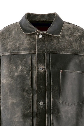 BBJ_LEATHER JACKET/LEATHER / BLK