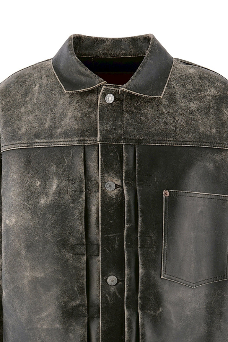 BBJ_LEATHER JACKET/LEATHER / BLK