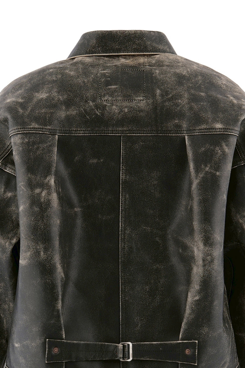 BBJ_LEATHER JACKET/LEATHER / BLK